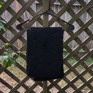 Fluffy black infinity scarf